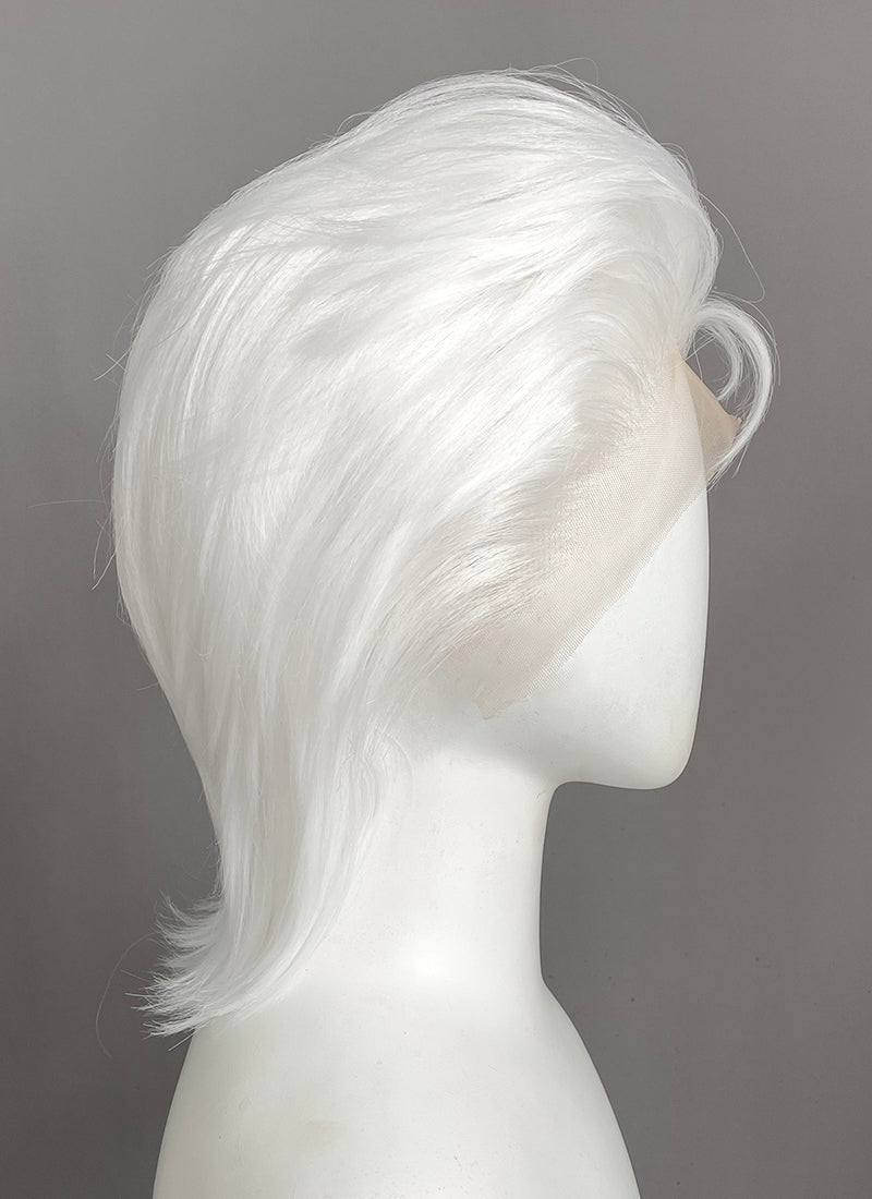White Straight Lace Front Synthetic Men's Wig LF6188