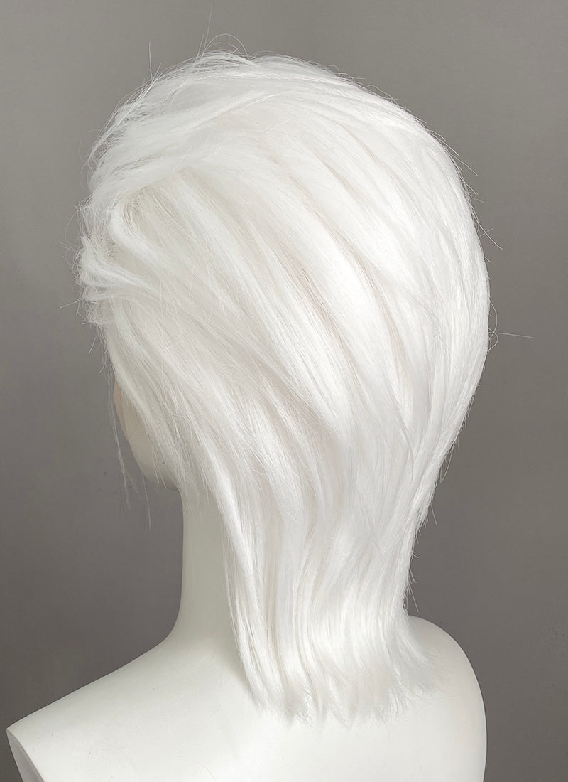 White Straight Lace Front Synthetic Men's Wig LF6188