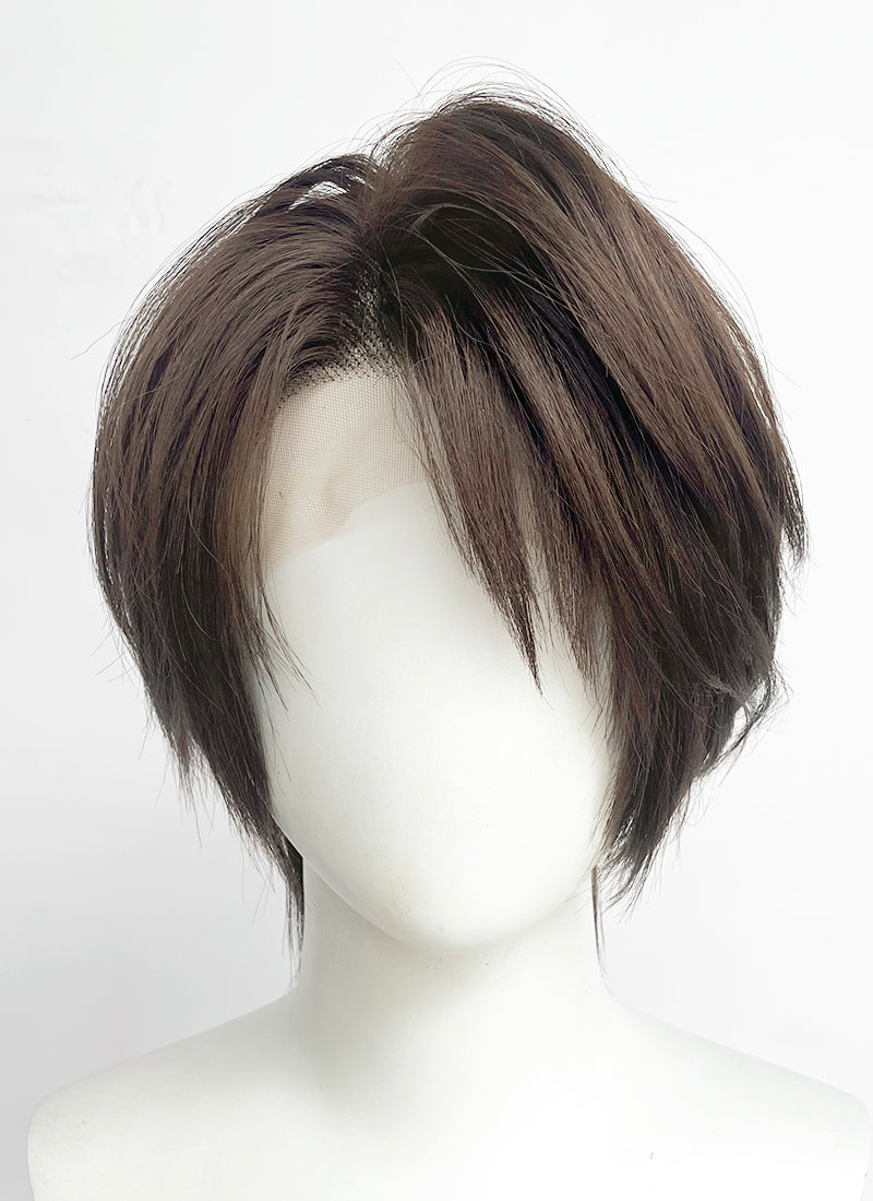Final Fantasy VIII Squall Leonhart Brunette Straight Lace Front Synthetic Men's Wig LF6189