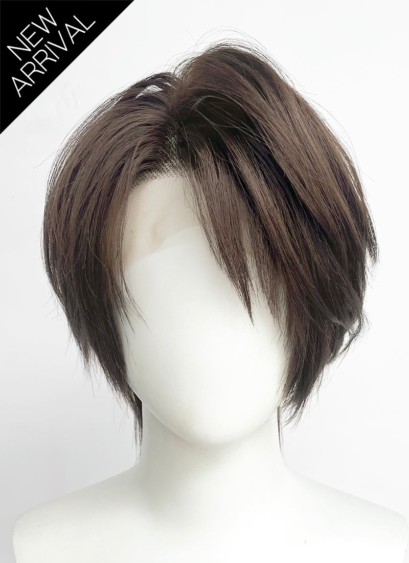 Final Fantasy VIII Squall Leonhart Brunette Straight Lace Front Synthetic Men's Wig LF6189
