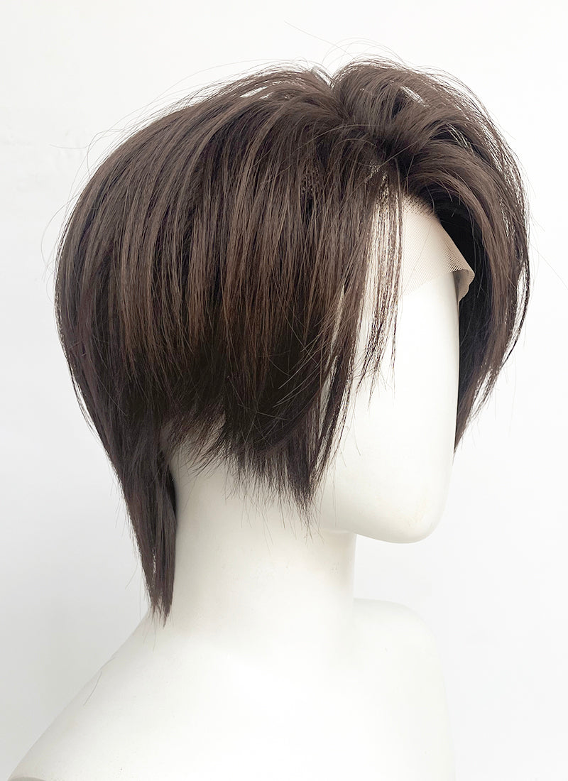 Final Fantasy VIII Squall Leonhart Brunette Straight Lace Front Synthetic Men's Wig LF6189
