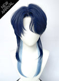 Dark Moon: THE BLOOD ALTAR SOLON Straight Two Tone Blue Lace Front Synthetic Wig LF6190