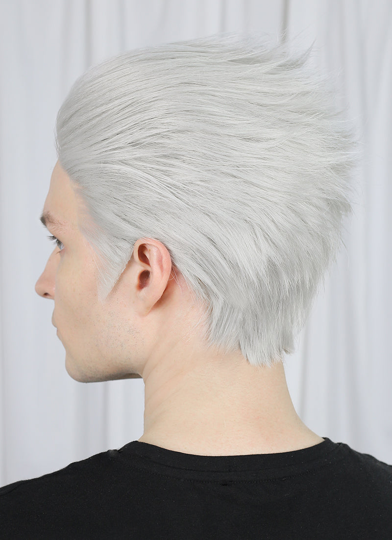 Devil May Cry Vergil Straight Silver Grey Lace Front Synthetic Men's Wig LF6192