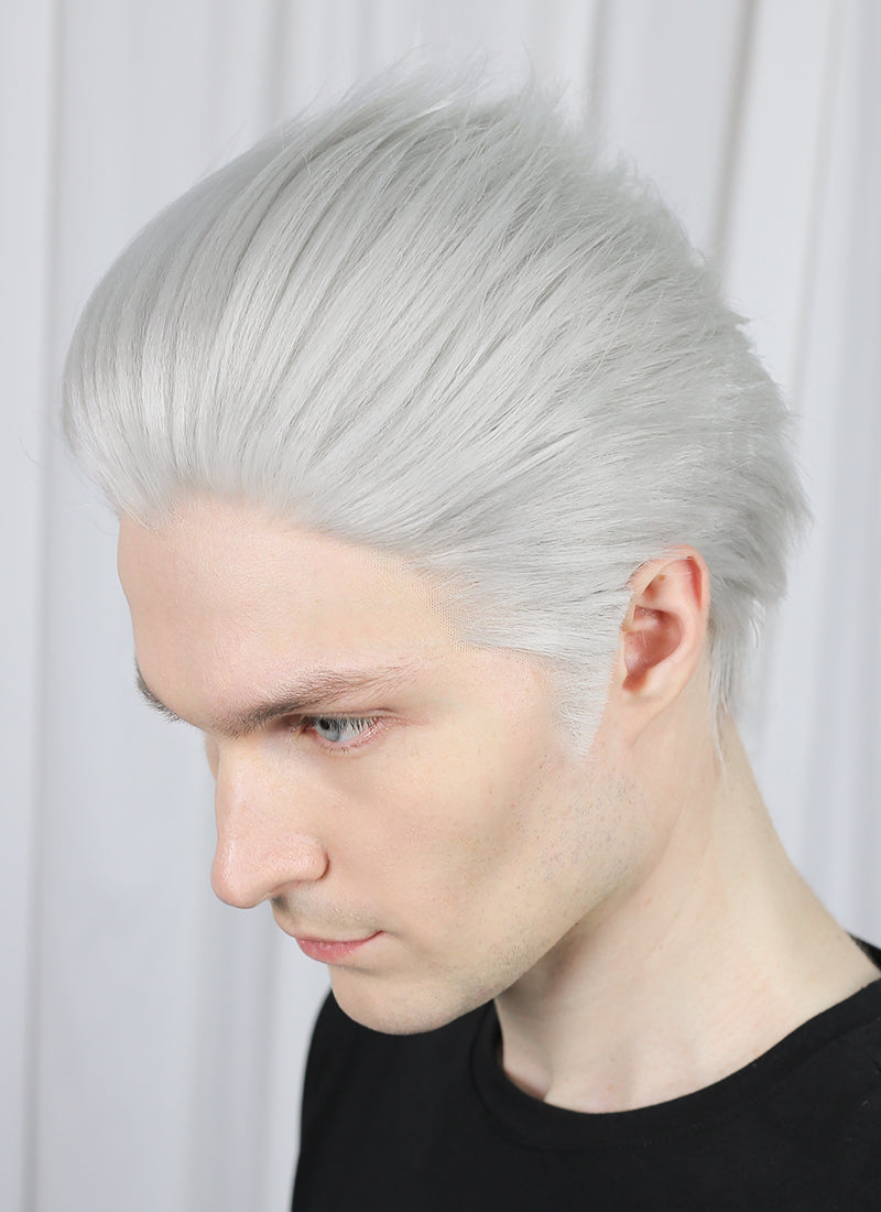 Devil May Cry Vergil Straight Silver Grey Lace Front Synthetic Men's Wig LF6192