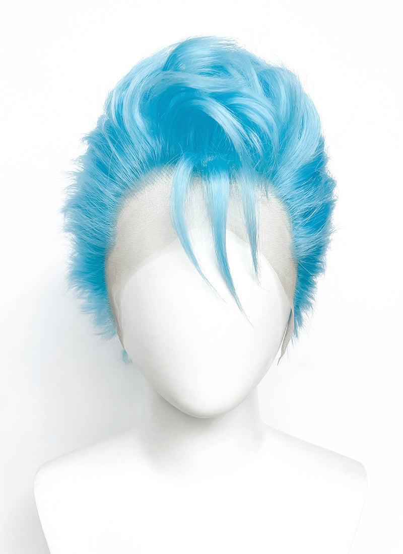 Bleach Grimmjow Jaegerjaquez Blue Wavy Lace Front Synthetic Men's Wig LF6193
