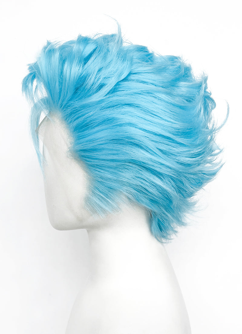 Bleach Grimmjow Jaegerjaquez Blue Wavy Lace Front Synthetic Men's Wig LF6193