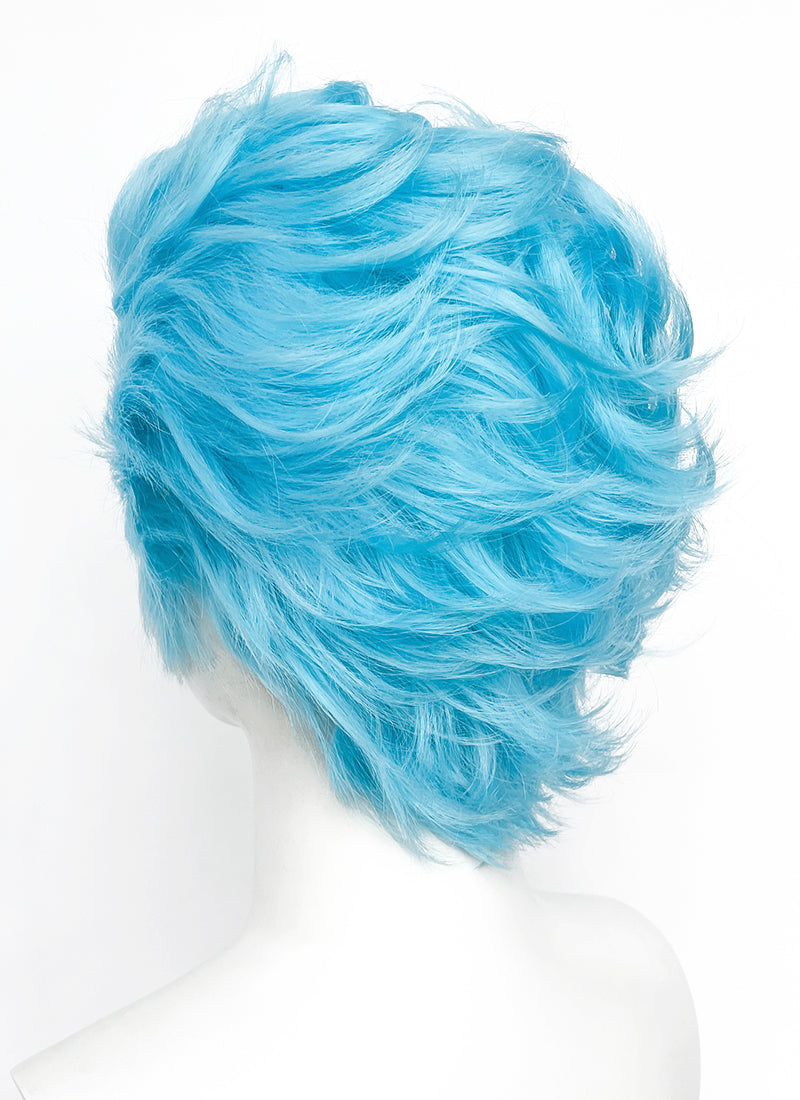 Bleach Grimmjow Jaegerjaquez Blue Wavy Lace Front Synthetic Men's Wig LF6193