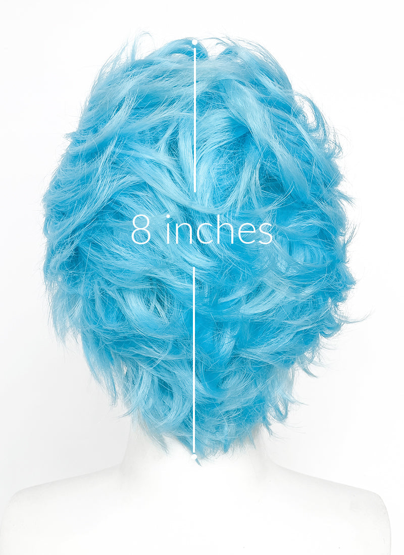 Bleach Grimmjow Jaegerjaquez Blue Wavy Lace Front Synthetic Men's Wig LF6193