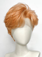 Pastel Orange Wavy Lace Front Synthetic Men's Wig LF6199