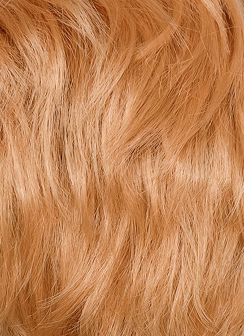 Pastel Orange Wavy Lace Front Synthetic Men's Wig LF6199