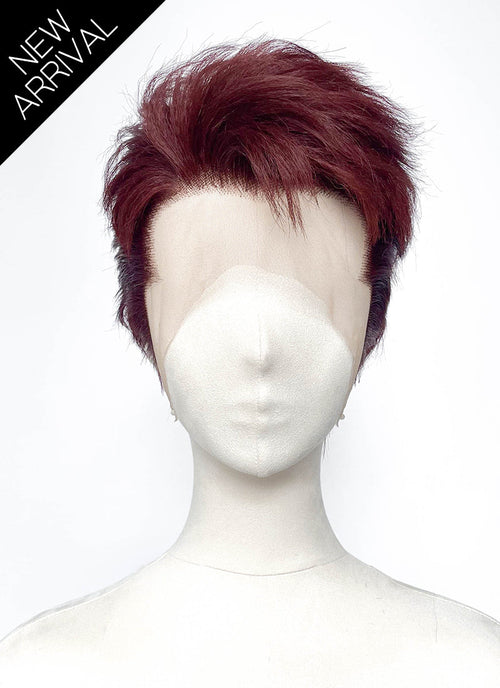 Love and Deepspace Valko Straight Cherry Red Lace Front Synthetic Men's Wig LF6200