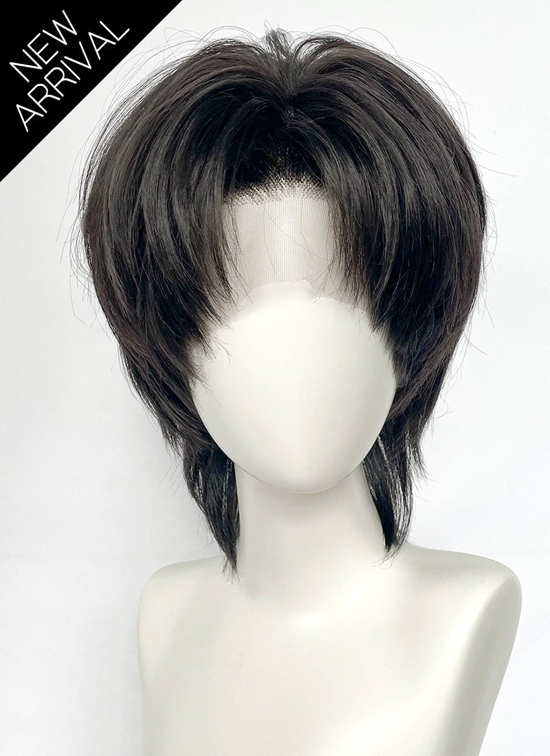 Black Straight Lace Front Synthetic Hair Wig LF6201