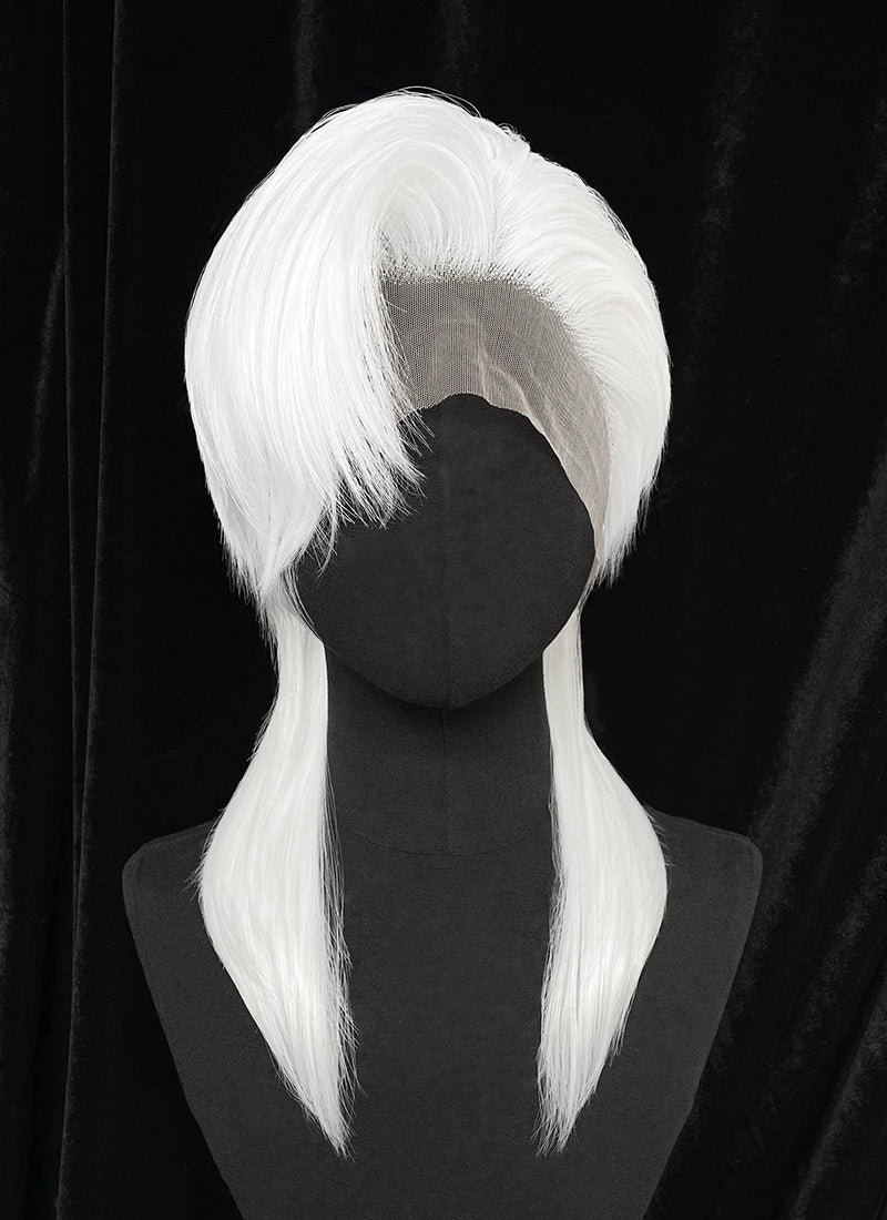 White Straight Lace Front Synthetic Men's Wig LF6203