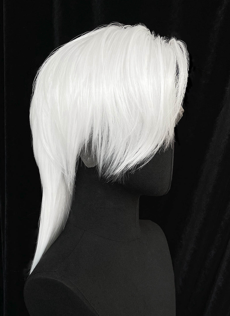 White Straight Lace Front Synthetic Men's Wig LF6203