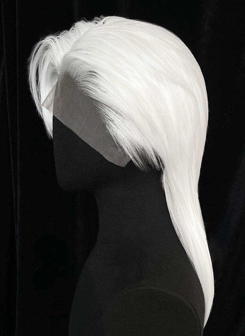 White Straight Lace Front Synthetic Men's Wig LF6203