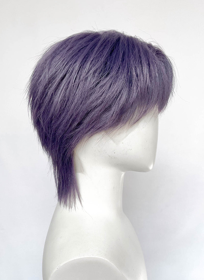 Ash Purple Straight Lace Front Synthetic Hair Men's Wig LF6204