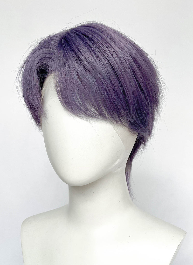 Ash Purple Straight Lace Front Synthetic Hair Men's Wig LF6204