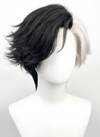 Luna Snow Wavy Black Silver Grey Split Color Lace Front Synthetic Wig LF6211