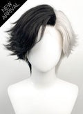 Luna Snow Wavy Black Silver Grey Split Color Lace Front Synthetic Wig LF6211