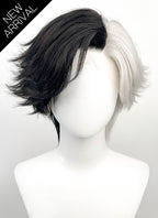Luna Snow Wavy Black Silver Grey Split Color Lace Front Synthetic Wig LF6211