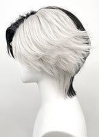 Luna Snow Wavy Black Silver Grey Split Color Lace Front Synthetic Wig LF6211