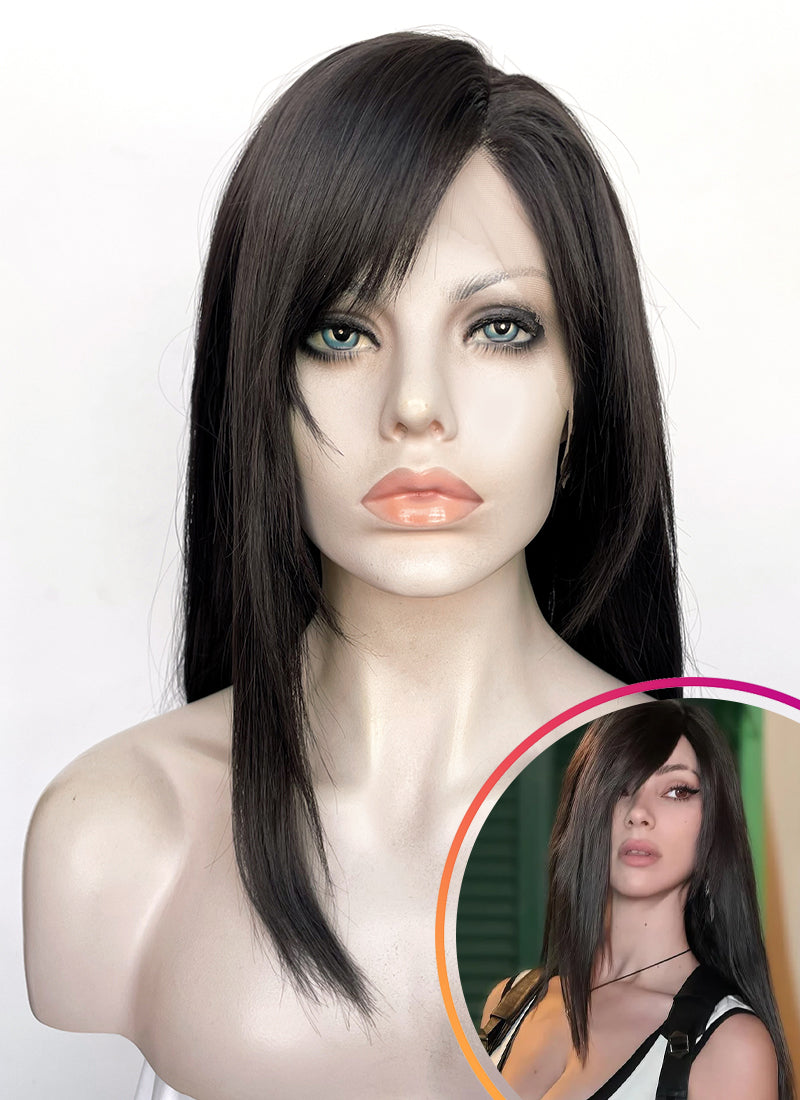 Final Fantasy VII Remake Tifa Lockhart Straight Yaki Natural Black Lace Front Synthetic Wig LF8007