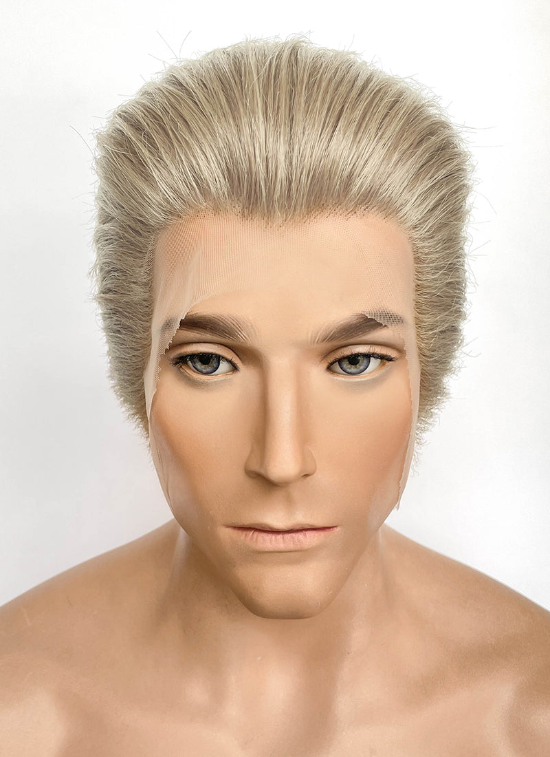 Resident Evil Albert Wesker Pastel Ash Blonde Straight Lace Front Synthetic Men's Wig LF8035