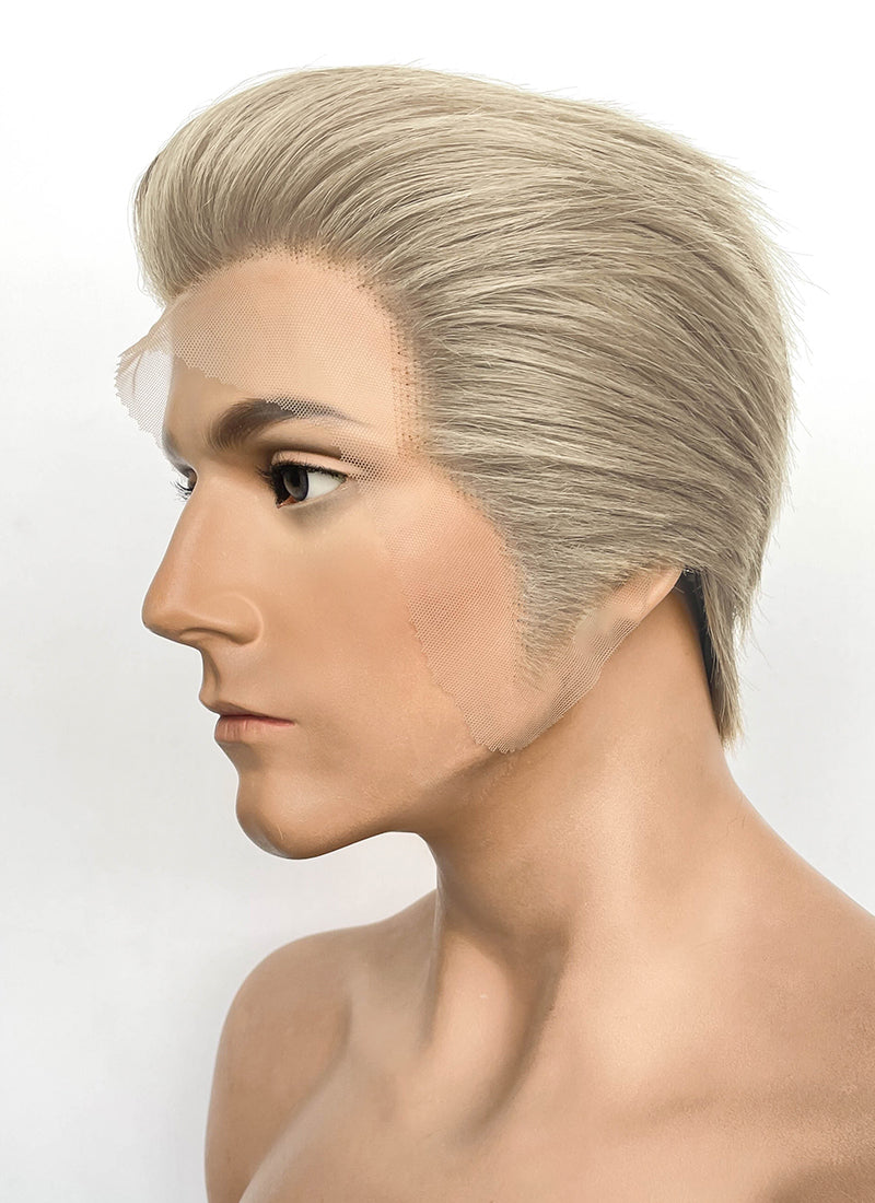 Resident Evil Albert Wesker Pastel Ash Blonde Straight Lace Front Synthetic Men's Wig LF8035