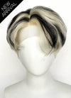 Blonde Mixed Black Straight Lace Front Synthetic Men's Wig LF8044