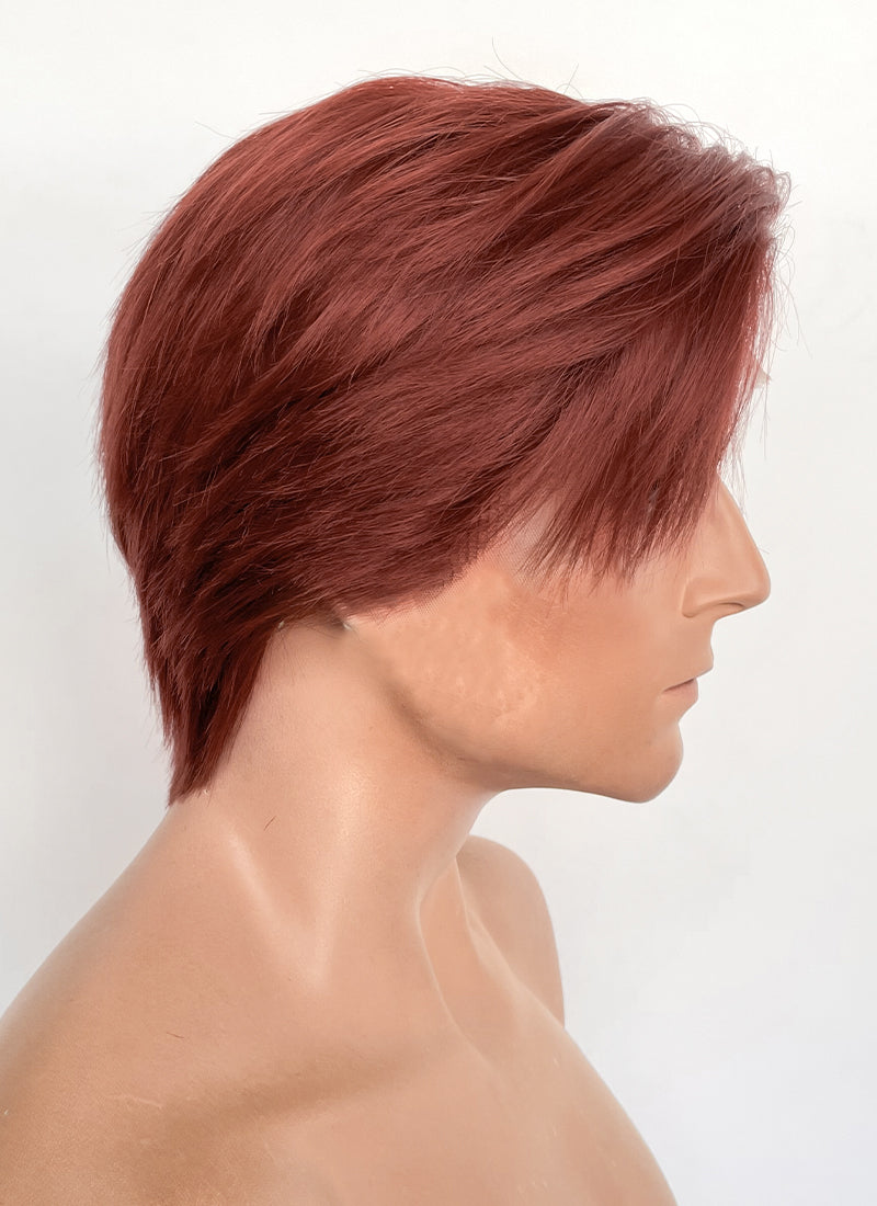 Auburn Straight Lace Front Synthetic Men's Wig LF8048