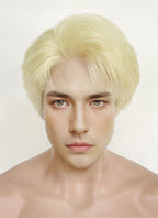 Blonde Straight Lace Front Synthetic Men's Wig LF8049