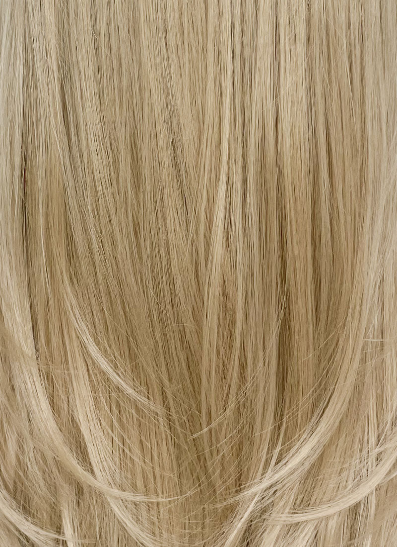 Ash Blonde Straight Lace Front Kanekalon Synthetic Hair Wig With Fuffy Bang LF8051