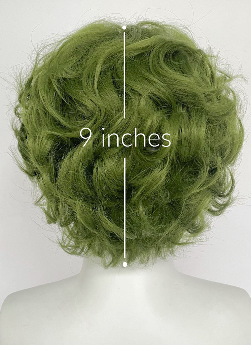 Green Wavy Lace Front Synthetic Hair Men's Wig LF8056