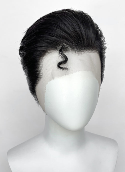 Super Hero Black Straight Lace Front Synthetic Men's Wig LF8060