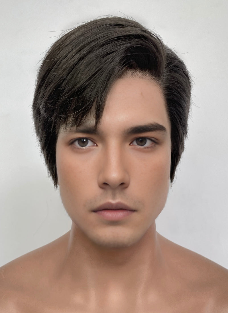 Brunette Straight Lace Front Synthetic Hair Men's Wig LF8064