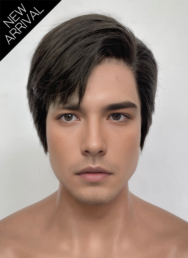 Brunette Straight Lace Front Synthetic Hair Men's Wig LF8064