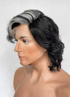 Clair Obscur: Expedition 33 Verso Black Mixed Silver Grey Wavy Lace Front Synthetic Men's Wig LF8067