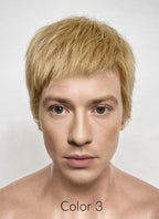 The Fantastic Four Human Torch Johnny Storm Golden Blonde Straight Yaki 13" x 6" Lace Top Synthetic Men's Wig LF8071