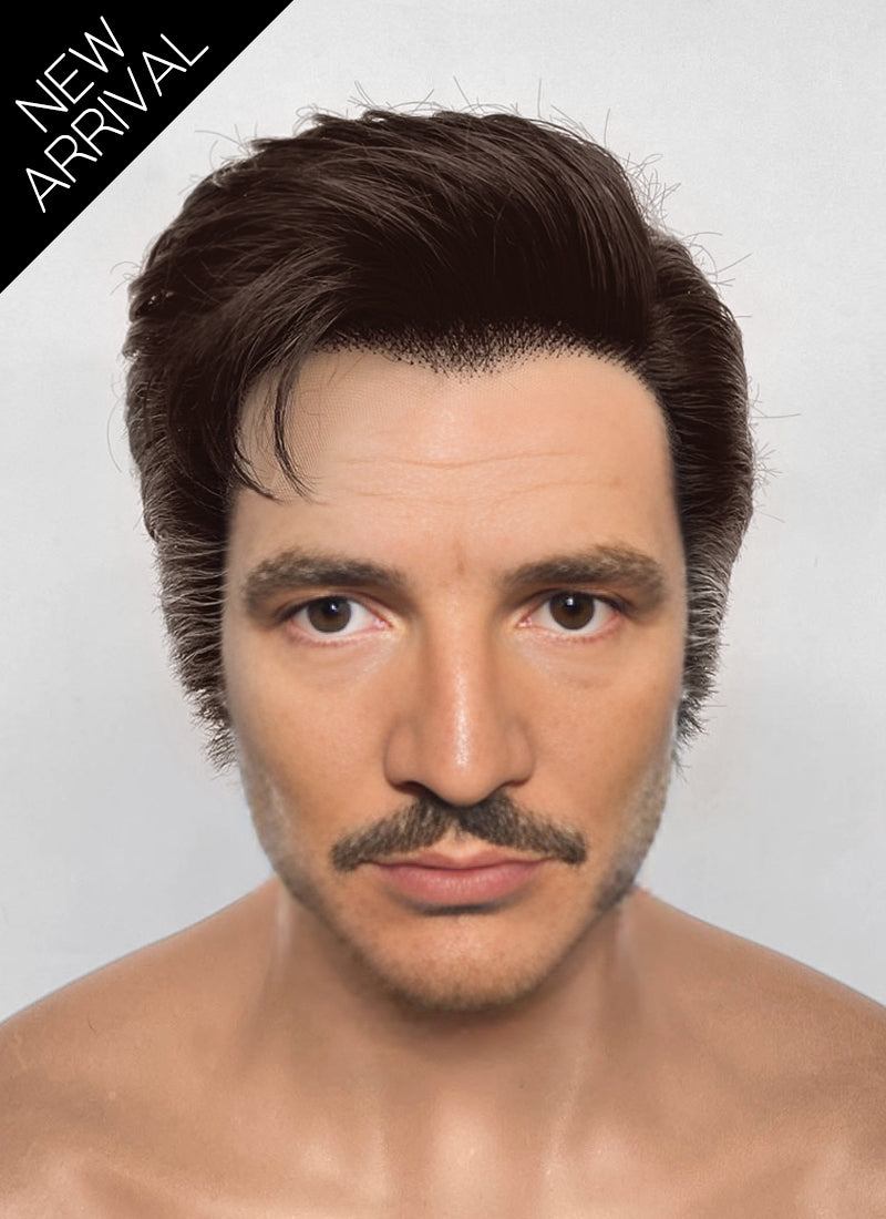 The Fantastic Four Mister Fantastic Reed Richards Brown Mixed Silver Grey Straight Lace Front Synthetic Men's Wig LF8072