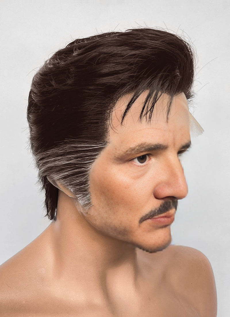 The Fantastic Four Mister Fantastic Reed Richards Brown Mixed Silver Grey Straight Lace Front Synthetic Men's Wig LF8072