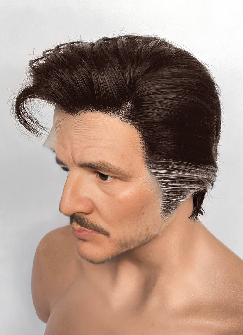 The Fantastic Four Mister Fantastic Reed Richards Brown Mixed Silver Grey Straight Lace Front Synthetic Men's Wig LF8072