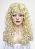 Wednesday Creepy Doll Blonde Curly Lace Front Synthetic Wig LF8073