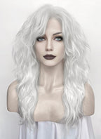 White Wavy Mullet Lace Front Synthetic Wig LF8076
