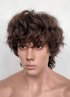 Wednesday Tyler Galpin Brunette Wavy Lace Front Synthetic Men's Wig LF8077