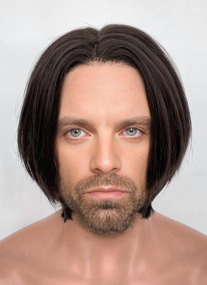 The New Avengers Thunderbolts Bucky Barnes Brunette Straight Lace Front Synthetic Men's Wig LF8080