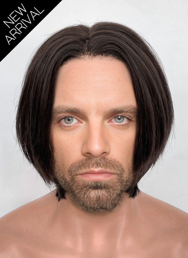The New Avengers Thunderbolts Bucky Barnes Brunette Straight Lace Front Synthetic Men's Wig LF8080