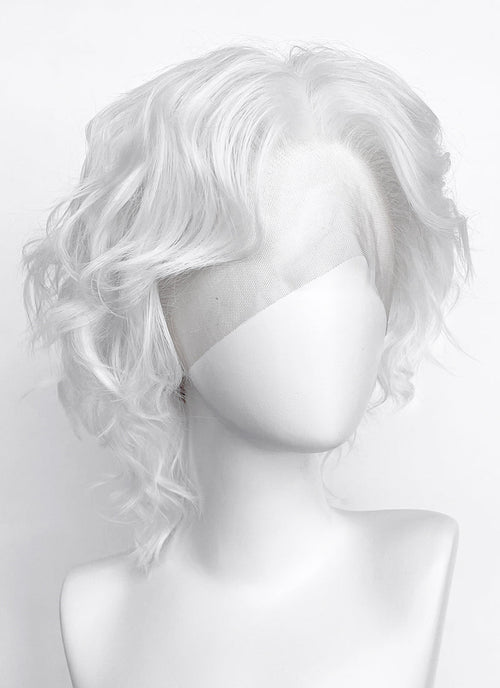 White Wavy Lace Front Synthetic Men's Wig LF8083