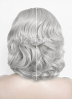 Pastel Blondish Grey Wavy Lace Front Synthetic Wig LF8087