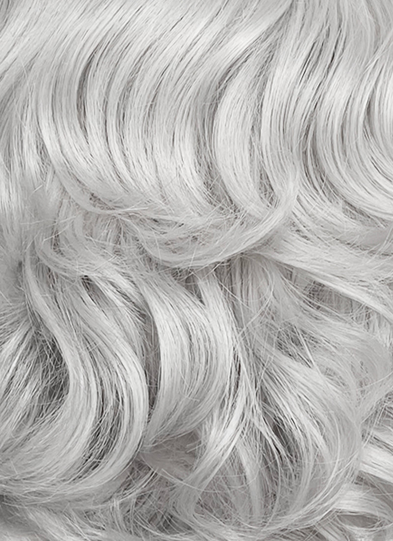 Pastel Blondish Grey Wavy Lace Front Synthetic Wig LF8087