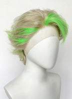 Ash Blonde Mixed Green Wavy Lace Front Synthetic Men's Wig LF8090